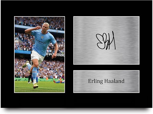 A4 Erling Haaland Manchester City Gifts Printed Signed Autograph Picture